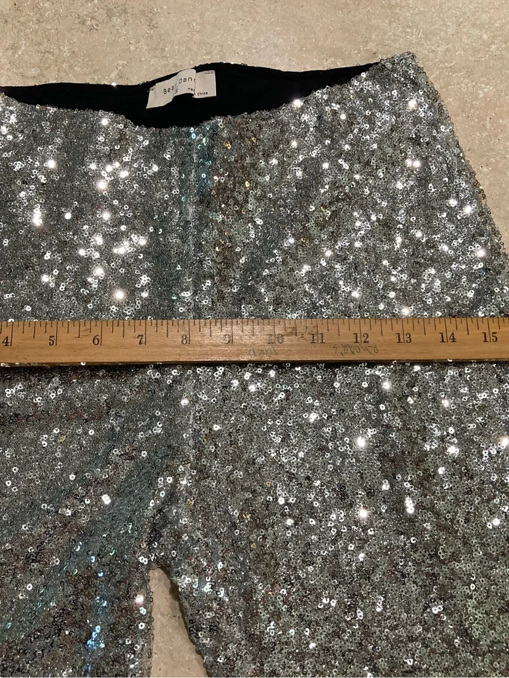 Bear Dance Silver Sequin girls Leggings size S